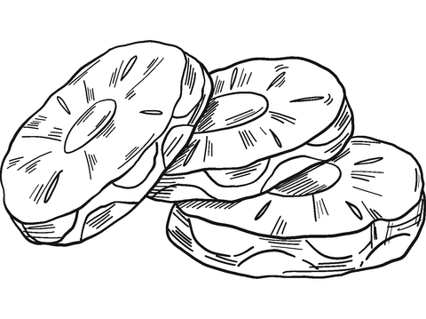 Pineapple Rings Coloring Page